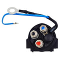 Outboard power trim tilt-up relay with blue wire and black housing, three terminals