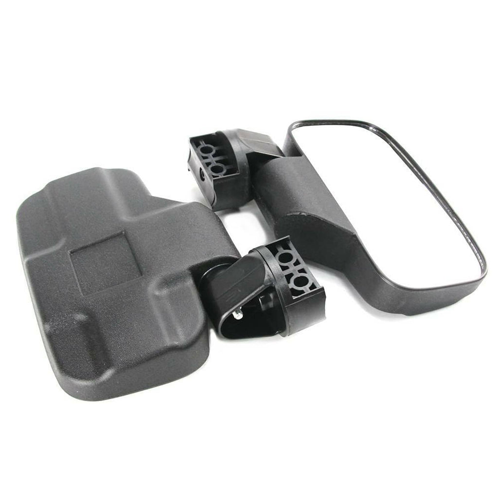 UTV side mirror with black mounting base and clear rectangular mirror frame
