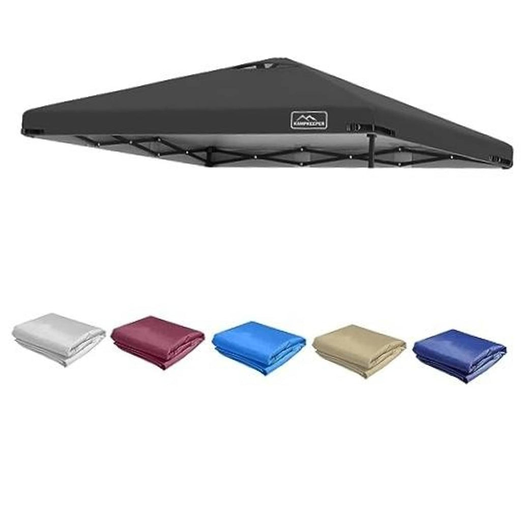 Black pop-up canopy top cover with center air vent and reinforced roof panels