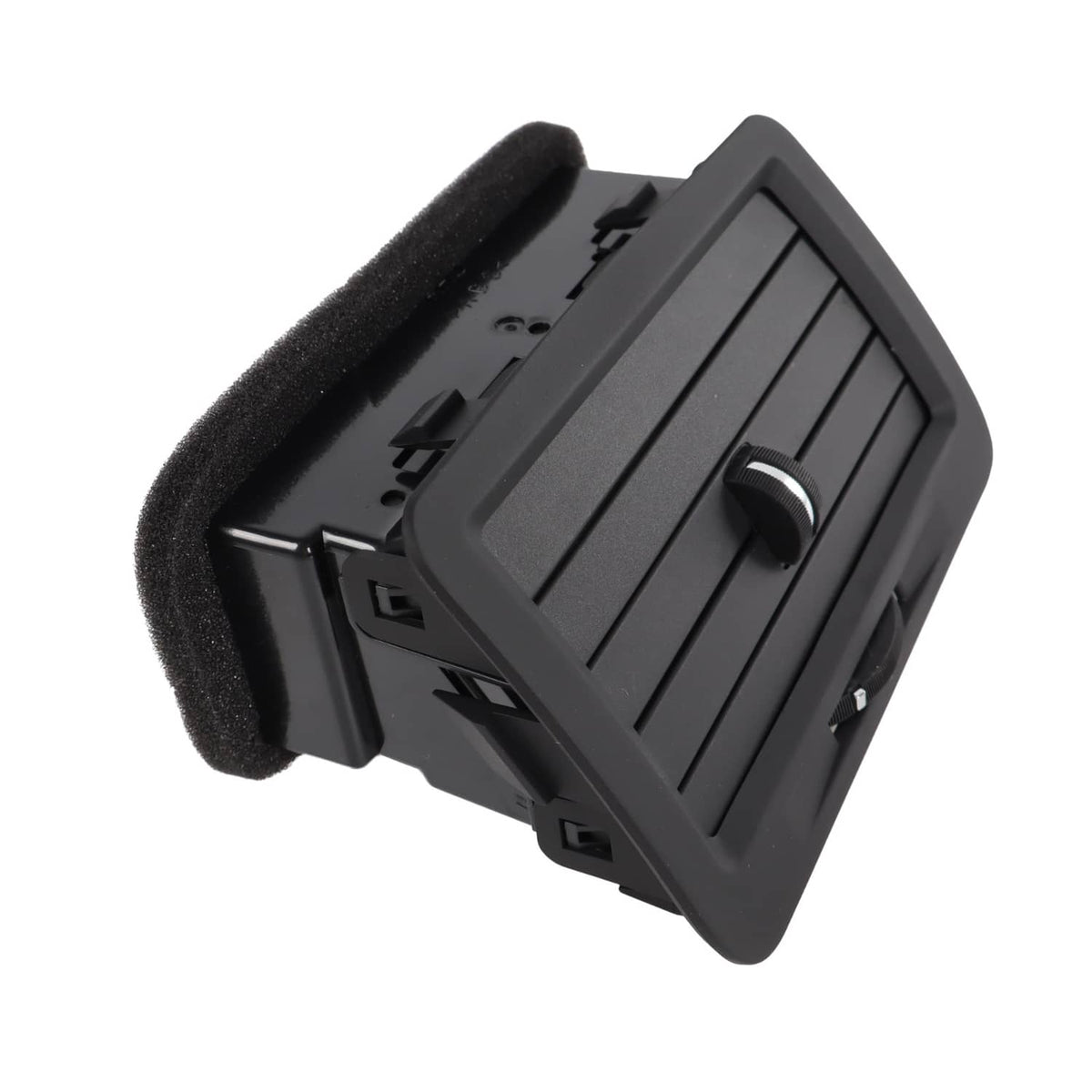 Dashboard A/C vent grille cover with foam seal edge, black plastic part