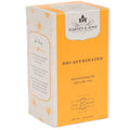 Decaffeinated Ceylon tea box with orange and white sides