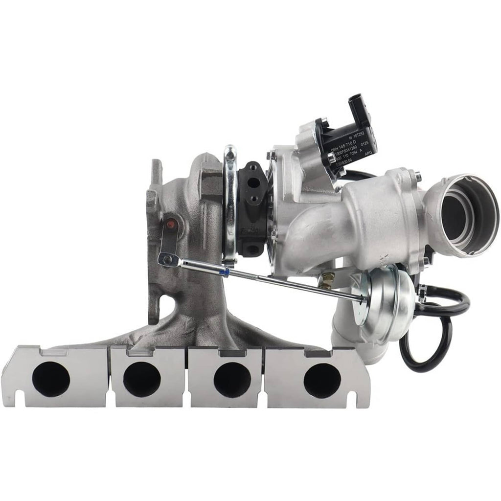 Turbocharger with wastegate actuator and compressor outlet flange