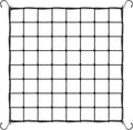 Black 4x4 trellis netting panel with square grid lines and corner loops