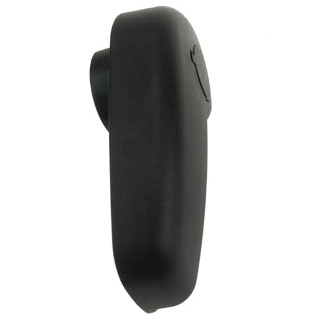 Black hood release handle lever side profile with small notch detail
