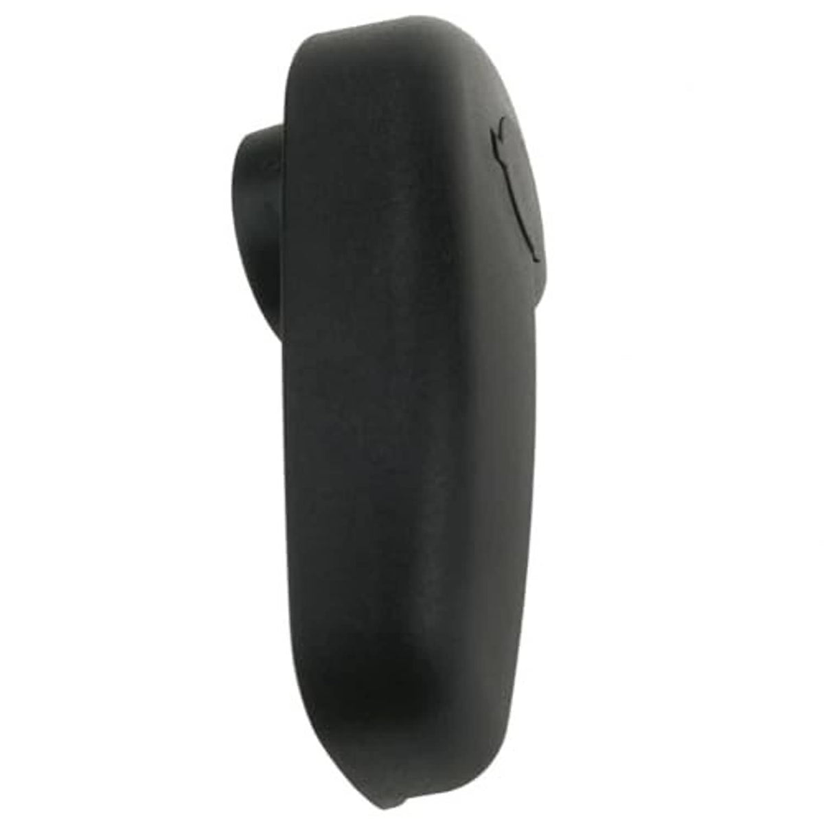 Black hood release handle lever side profile with small notch detail