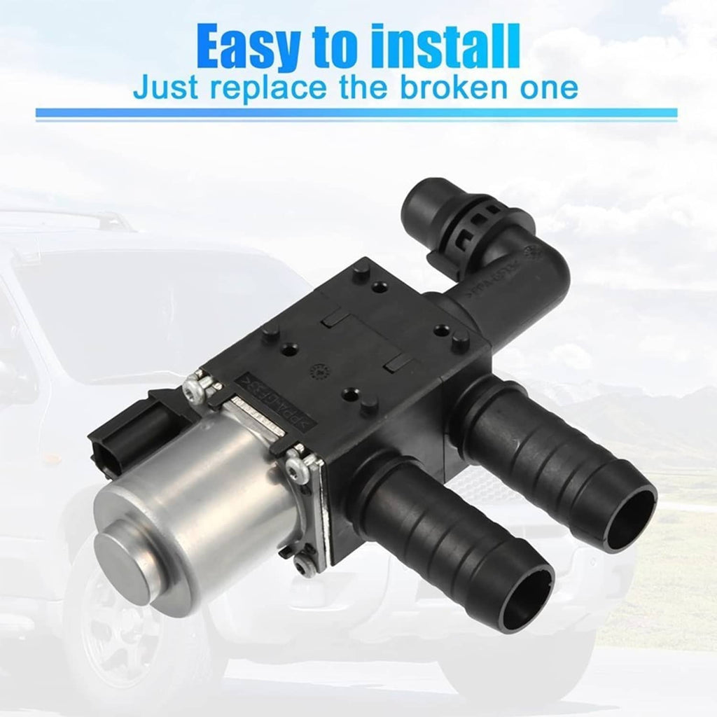 Engine heater control valve solenoid with black plastic housing and silver metal canister