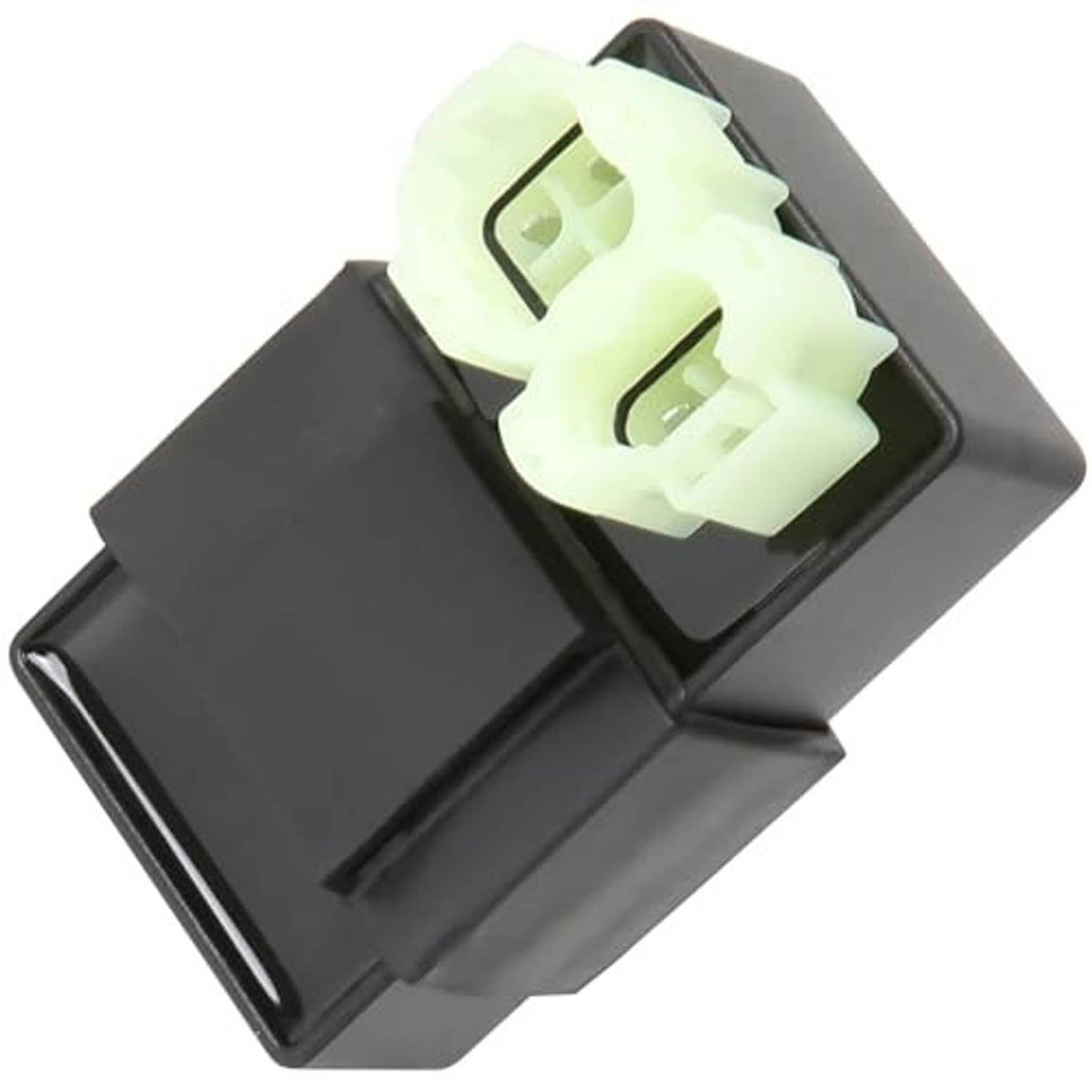 6-pin AC CDI ignition module with black casing and light green wire connectors