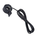 Black electric scooter thumb throttle replacement with attached cable and connector plug