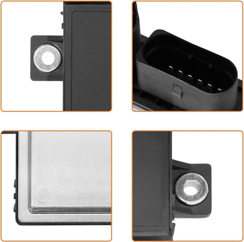 Glow plug control module showing side tabs and multi-pin electrical connector