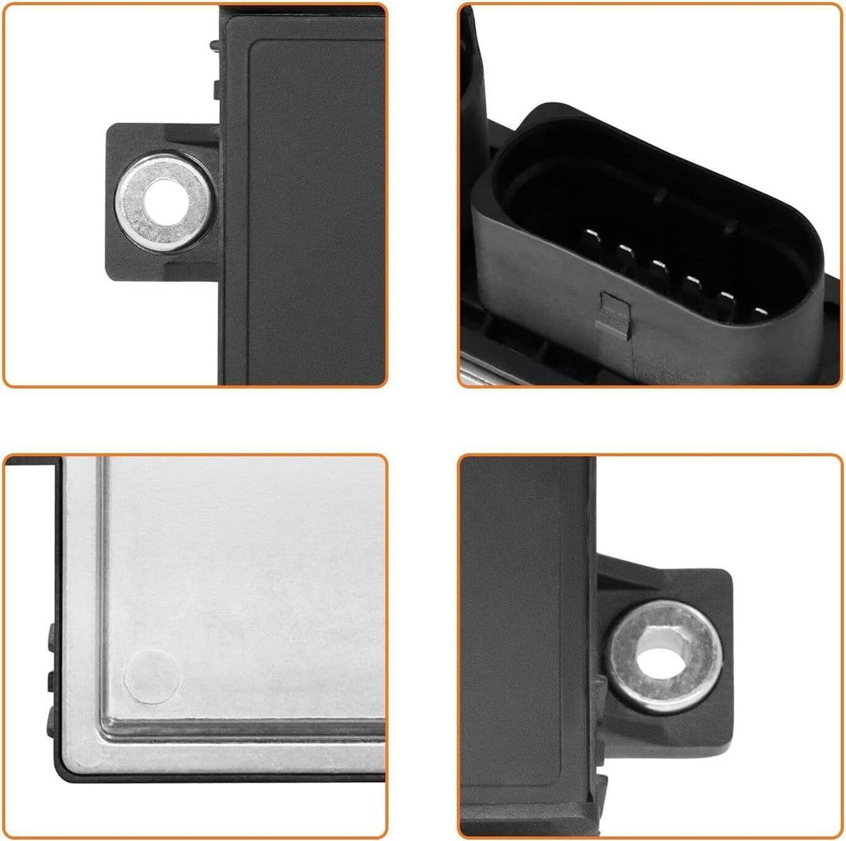 Glow plug control module showing side tabs and multi-pin electrical connector