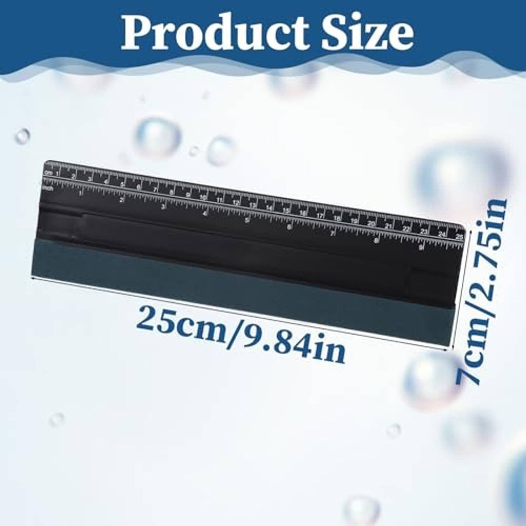 Black squeegee with dual inch and centimeter scale