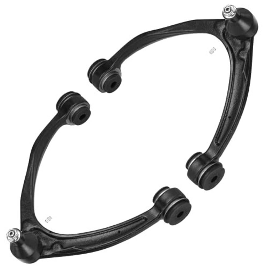 Black front upper control arm with multiple rubber bushings and ball joint hardware.