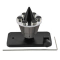 Black magnetic lawn mower blade balancer with cone and 6 silver magnets, plus hex wrench