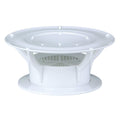 White RV roof vent cap with circular top and side vent grille