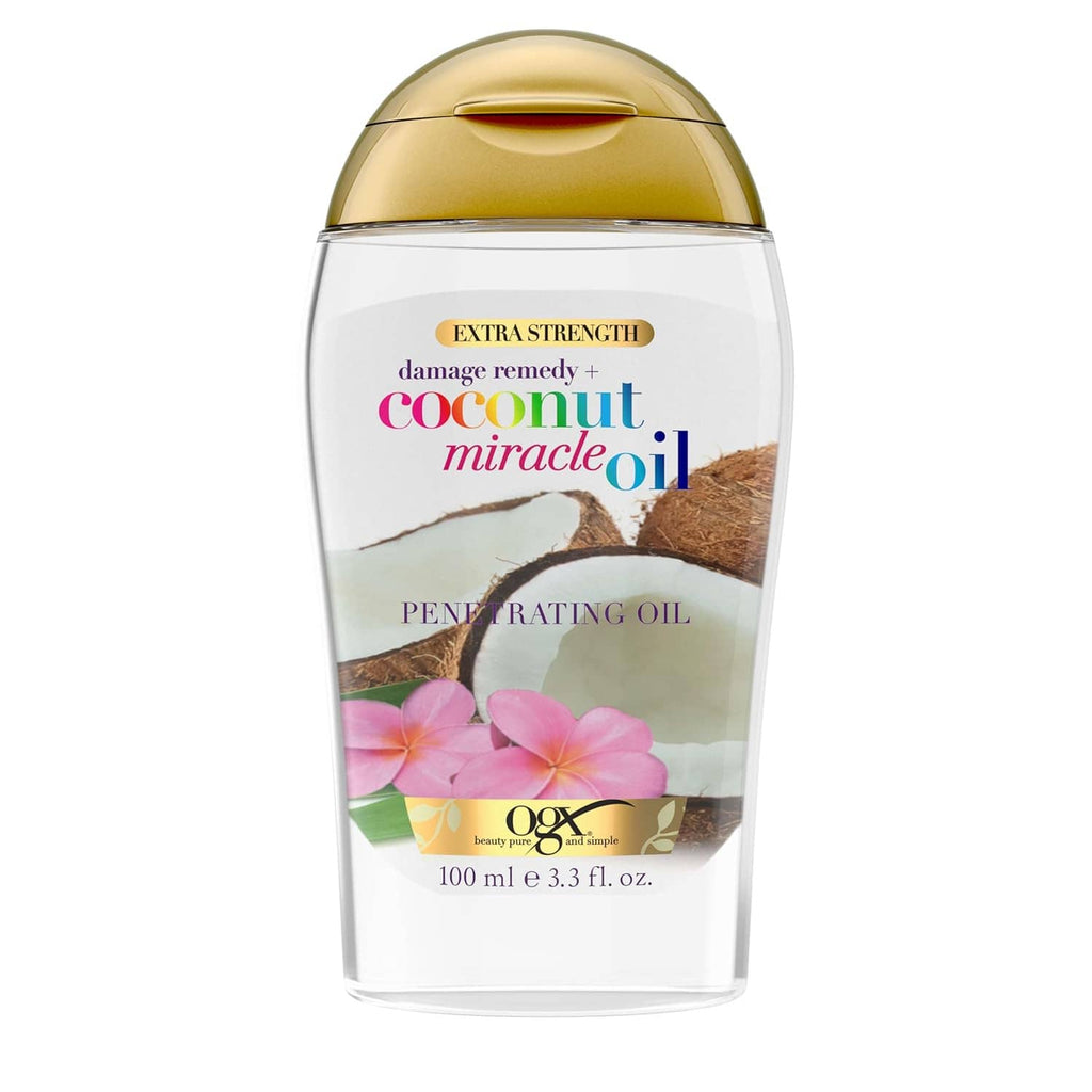 Coconut miracle oil penetrating hair oil bottle with 100 ml size marking on front