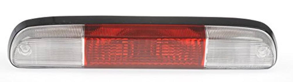 Slim center high mount stop light bar with red middle lens and clear end sections