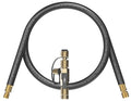 Black vacuum hose with brass fittings and rapid connector, 6 ft length