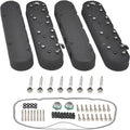 Black valve cover set with coil mounts, mounting hardware and gaskets