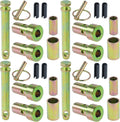 Quick hitch bushing adapter kit with iridescent green sleeves, pins, and black inserts