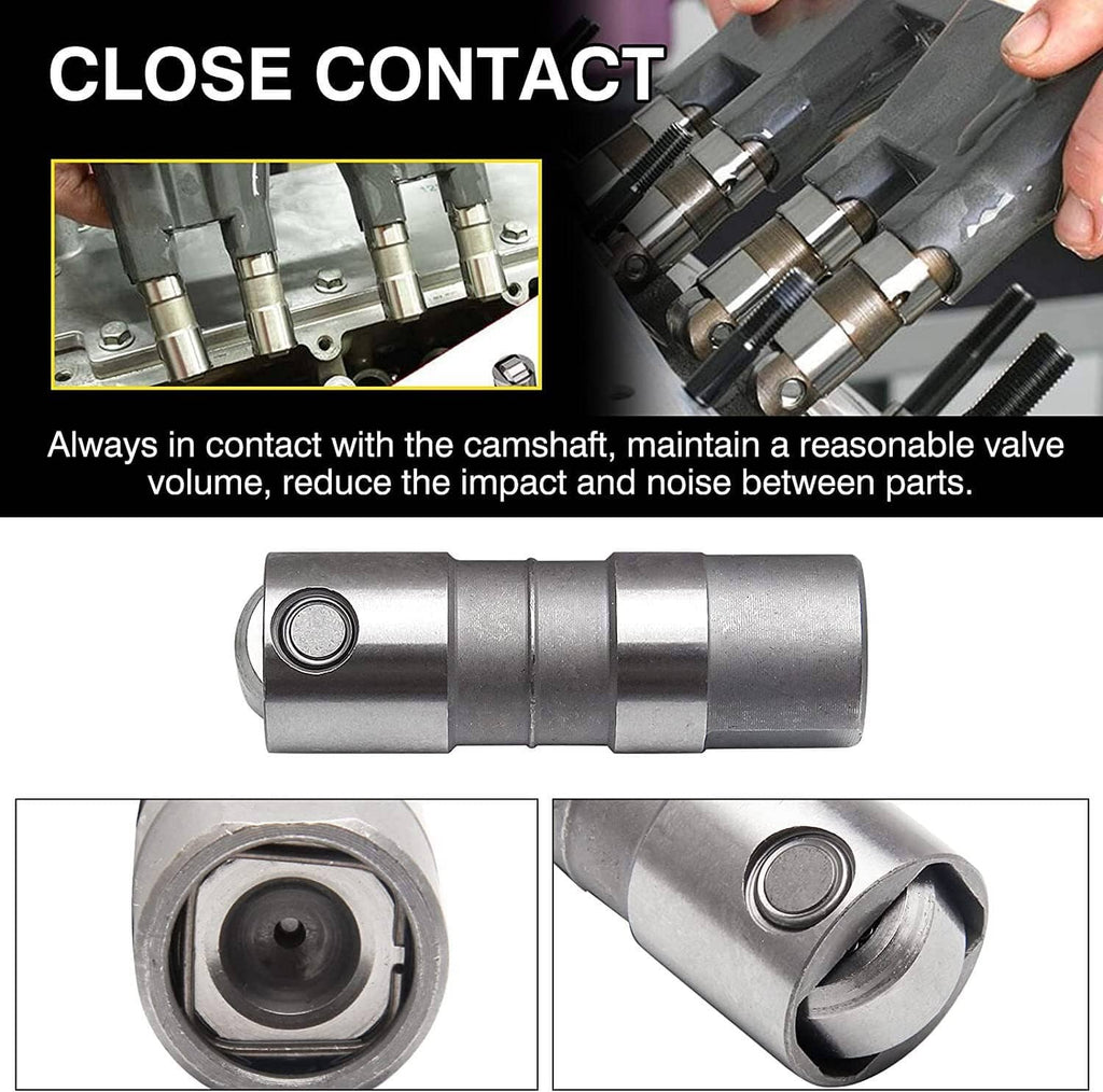 Hydraulic AFM valve lifter with cylindrical body and coil spring, close-contact end