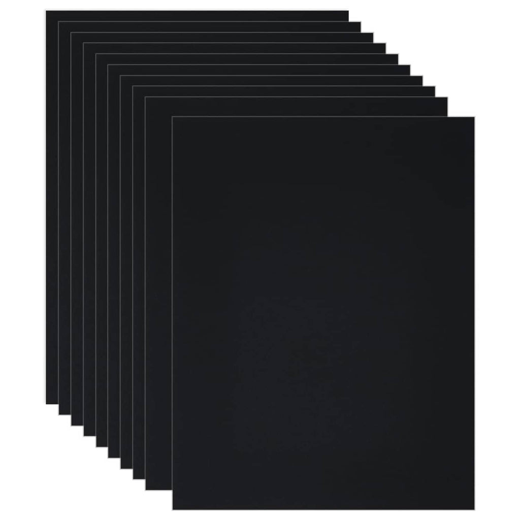Black rectangular plastic brim insert sheets (10-pack), smooth matte finish