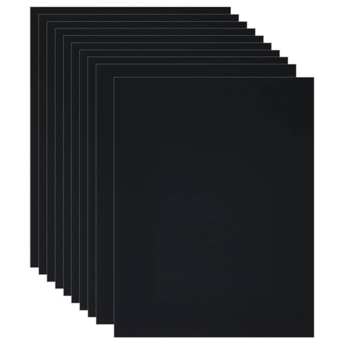 Black rectangular plastic brim insert sheets (10-pack), smooth matte finish