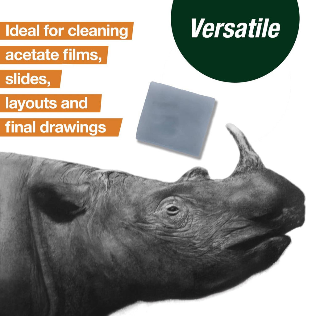 Grey kneaded eraser block floating above a drawing surface