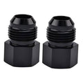 Black 10AN flare to 1/4-18 NPT adapter fitting, threaded aluminum connector