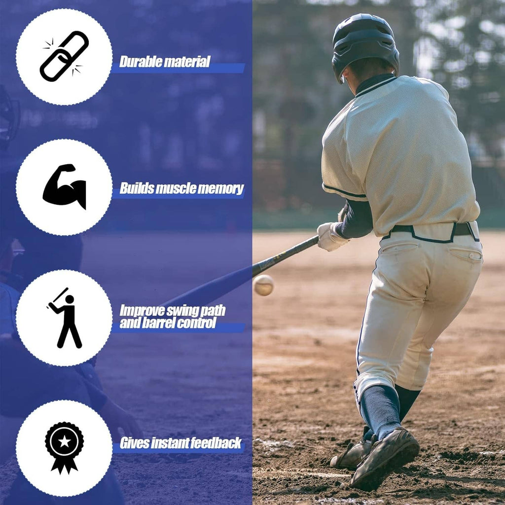 Baseball player practicing a swing while holding a bat