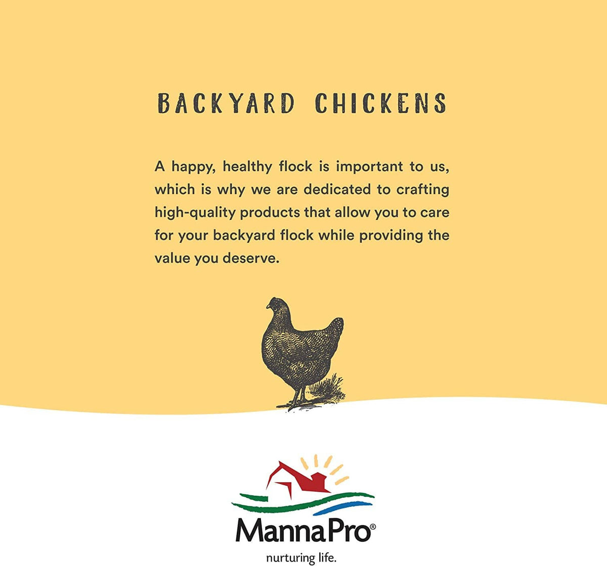 Backyard chickens branding panel on Manna Pro poultry grit package