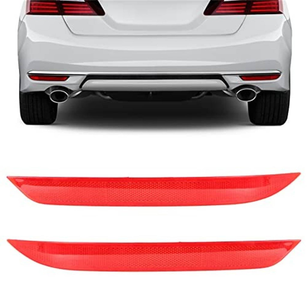 Red rear bumper reflector lens pair, left and right replacement