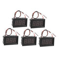 Digital voltmeter module set with black housing, blue LED digits, and red/black leads