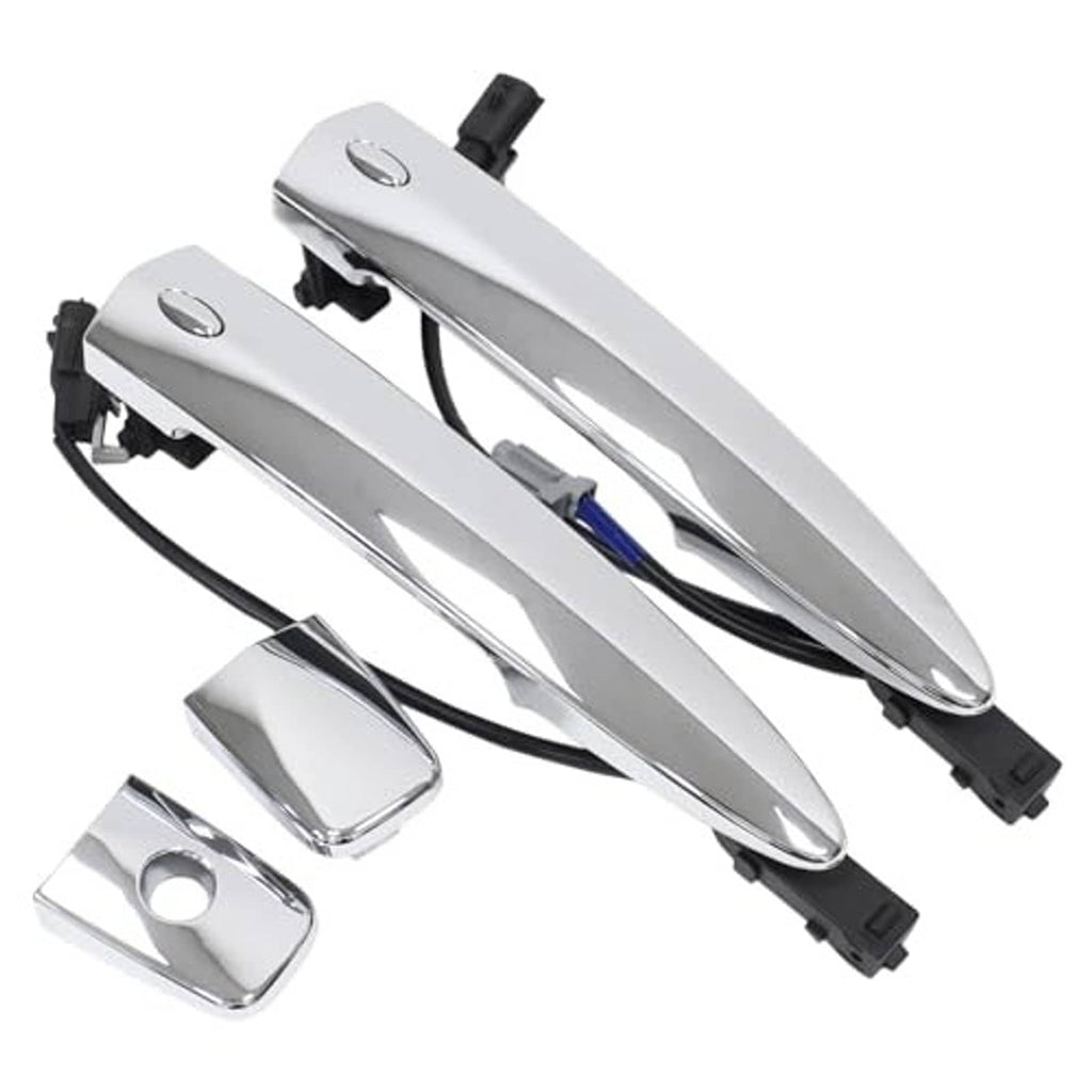 Chrome exterior door handle set with built-in sensor and keyless entry connectors