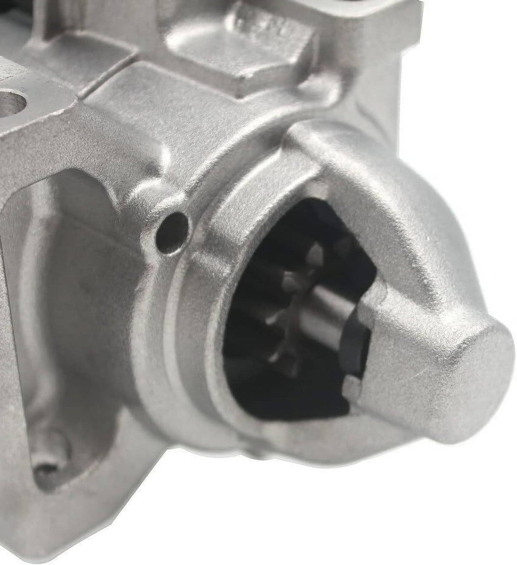 Close-up of starter motor front opening with visible gear and dark interior