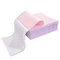 NCR continuous feed computer paper stack with perforated edges, 2-ply