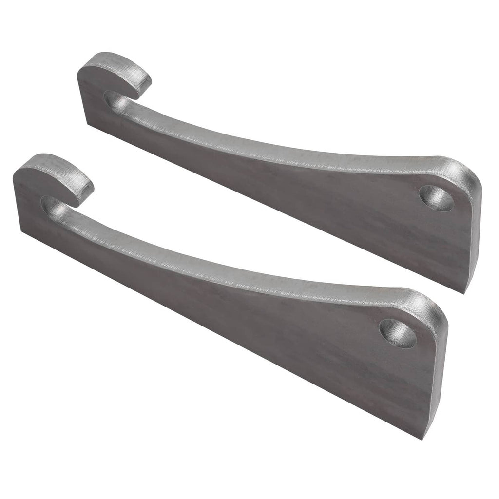 Metal quick-attach bracket with two end tabs and round attachment holes