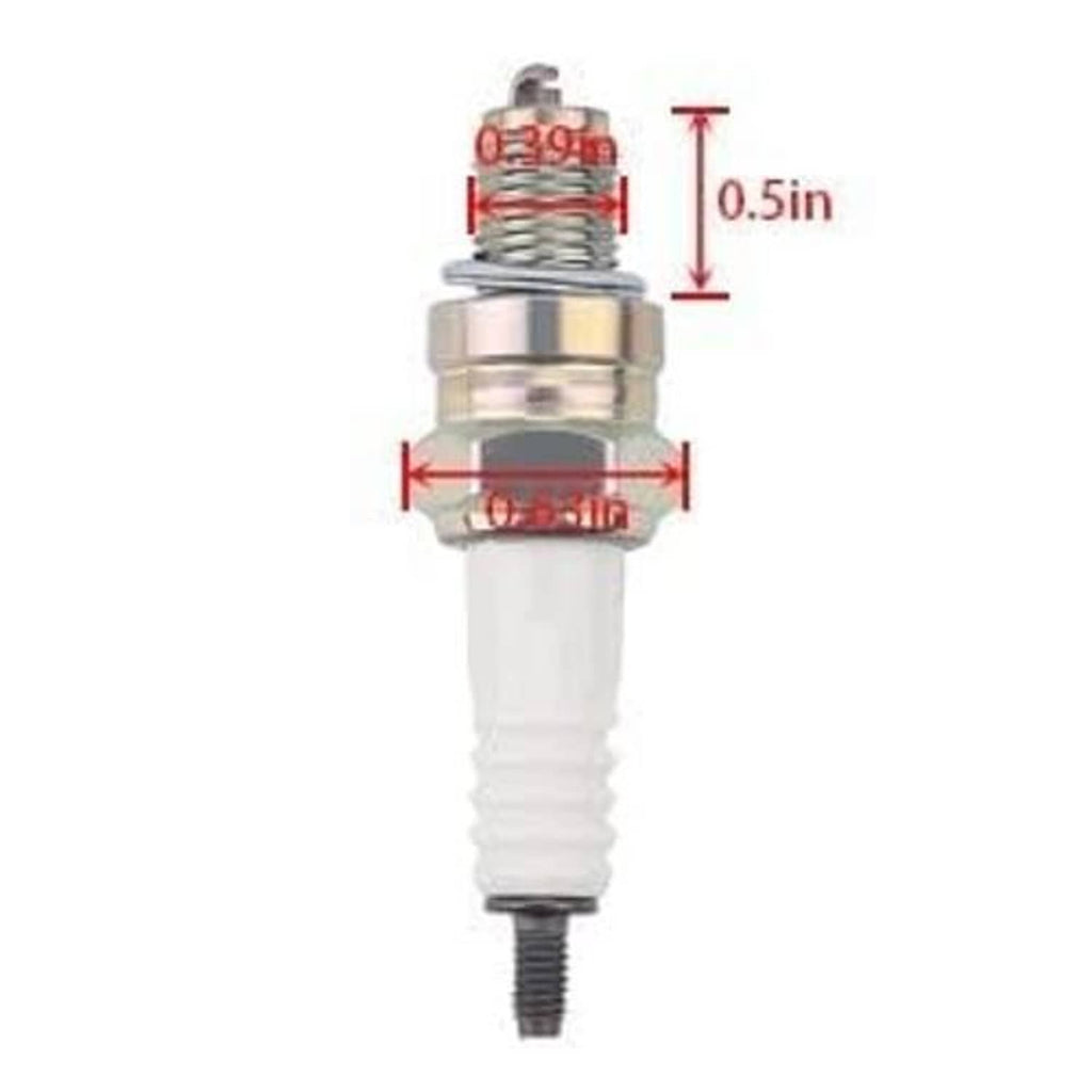 Spark plug with white insulator and metal threaded base, close-up