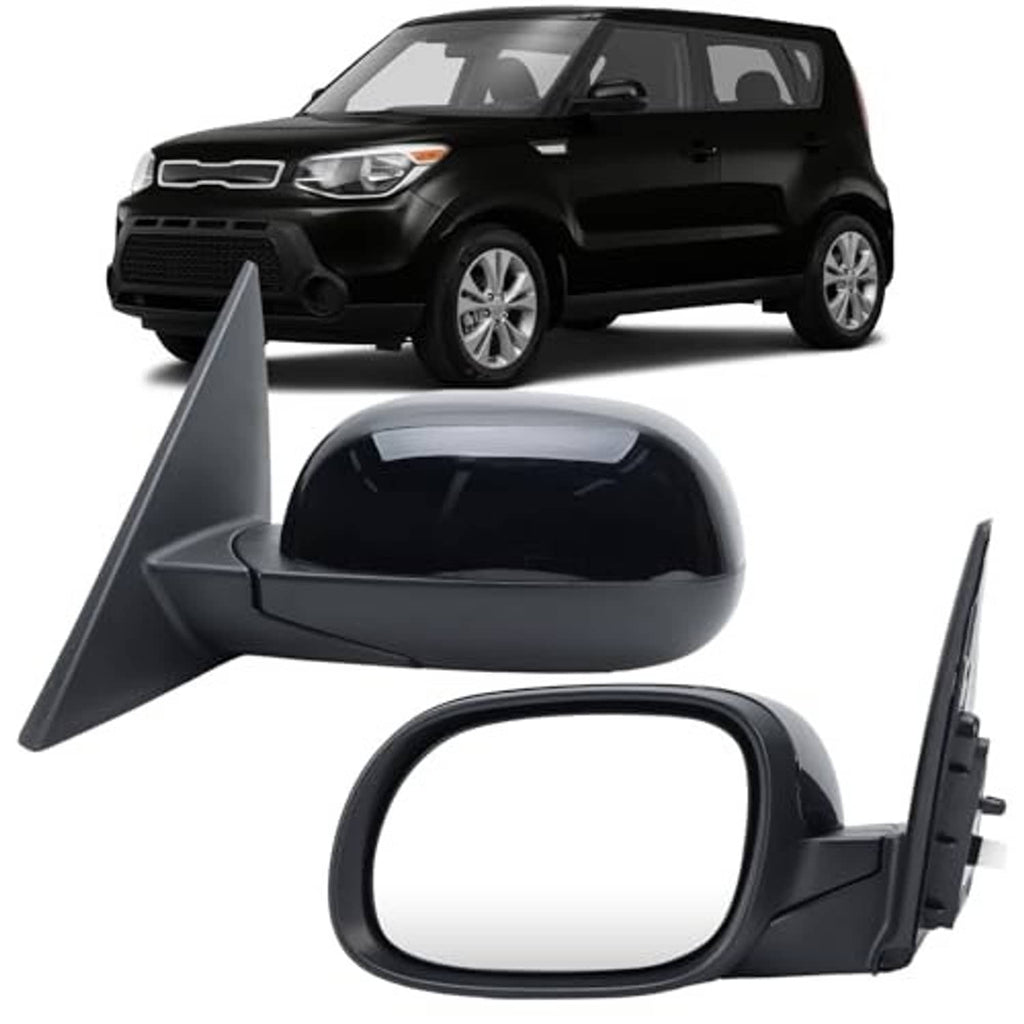 Left driver-side black side mirror with tinted glass and mounting bracket