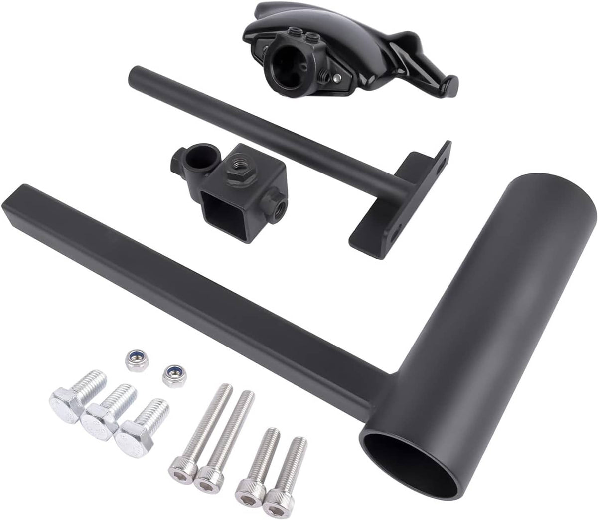 Tire changer duck head modification kit with mounting arm, bar, bracket, bolts
