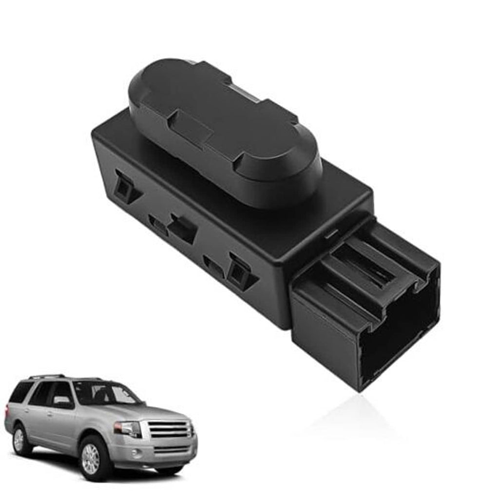 Black 6-way power seat adjustment switch with wiring connector, front driver side