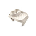 Attachable spa wall cup holder tray, light gray with two drink slots