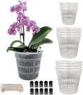 Translucent vented orchid pots with gray slotted sides, plus cotton rope and black clips