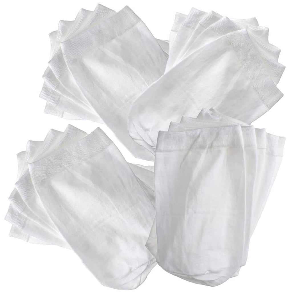 Set of 20 white pool micro filter mesh bags, reusable open-top pouches
