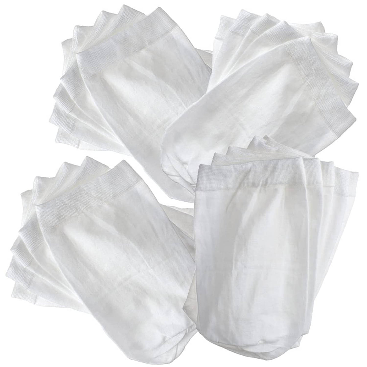Set of 20 white pool micro filter mesh bags, reusable open-top pouches