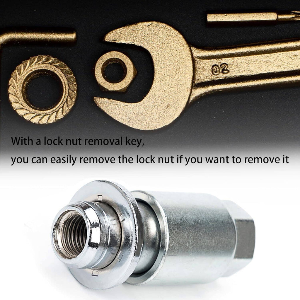 Chrome wheel lock lug nut and removal key with matching star-shaped drive