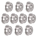 10-pack 3x6x2.5mm full-complement flanged ball bearings, silver steel