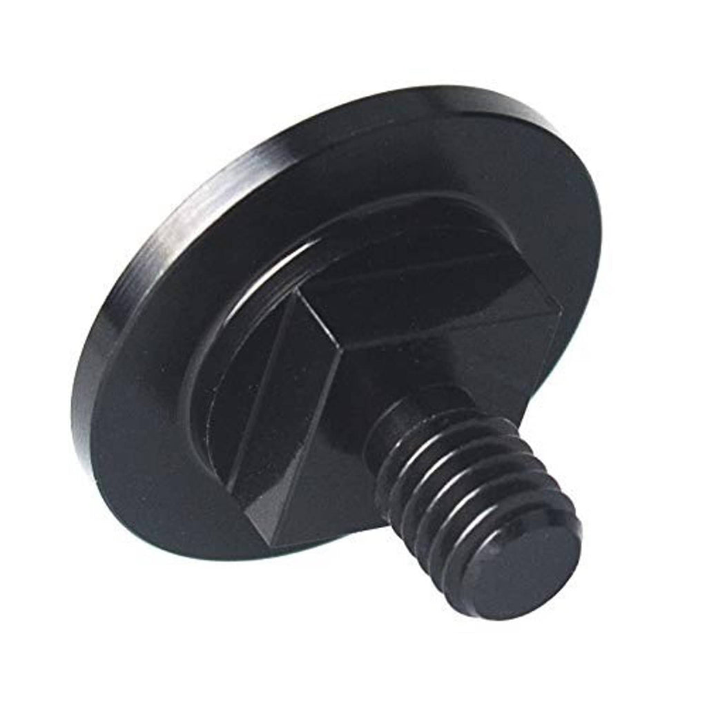 Black round welding hood fastener disc with threaded bolt and recessed base