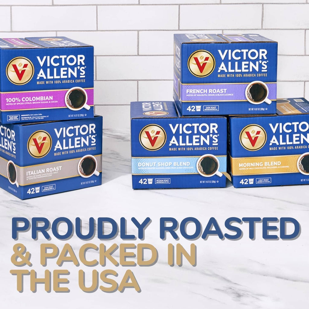 Assorted Victor Allen's single-serve coffee pods boxes, 42 count