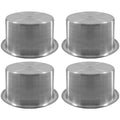Set of 4 stainless steel drop-in anti-spill cups, round rim and open center