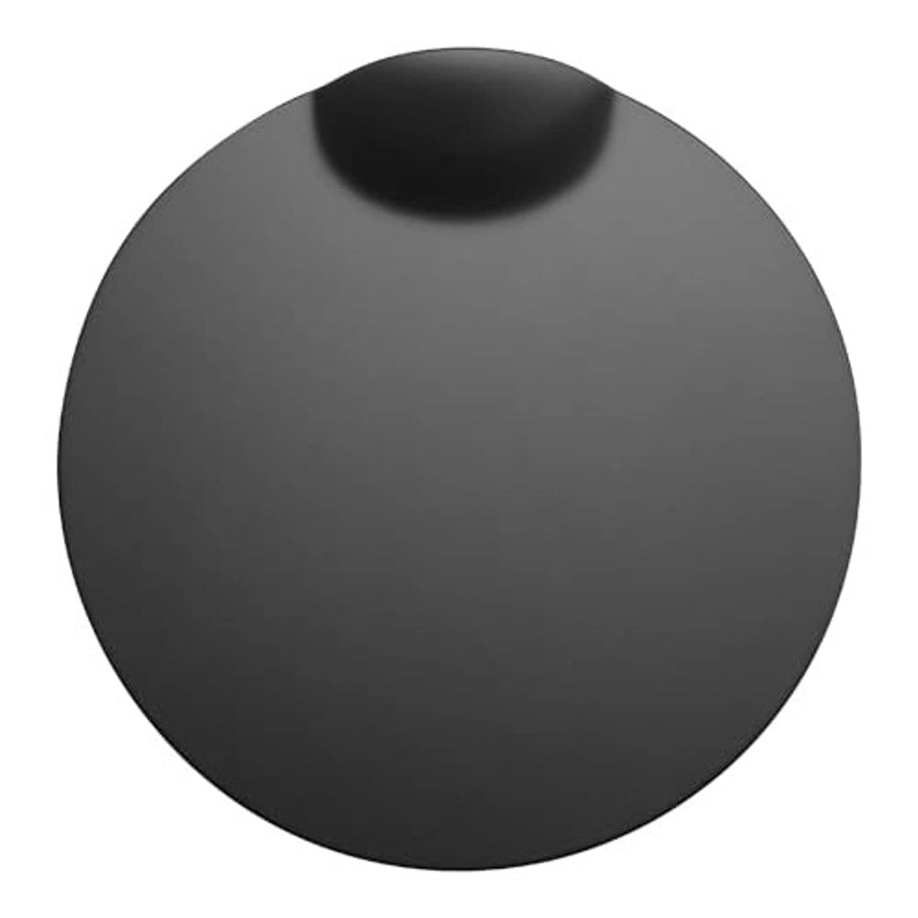 Fuel tank door filler cover, dark gray round cover with small recessed opening